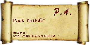 Pack Anikó névjegykártya